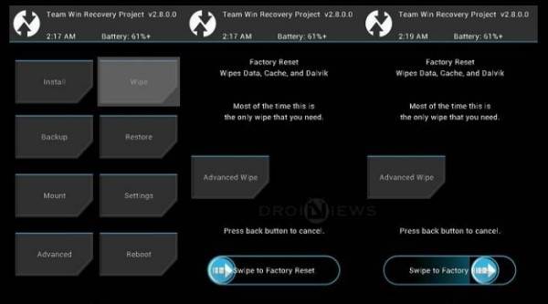 Wipe Resurrection Remix Oreo ROM Nexus 5