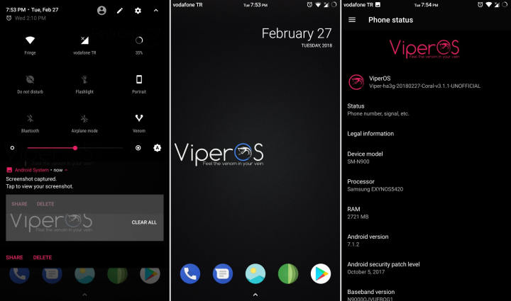 ViperOS 3.1.1 Android Nougat ROM For Samsung Galaxy Note 3 Exynos 1