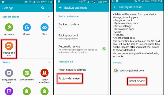 Factory Reset Samsung From Settings