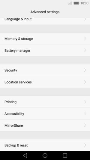 Backup reset settings Huawei