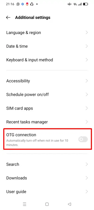Enable OTG Connection